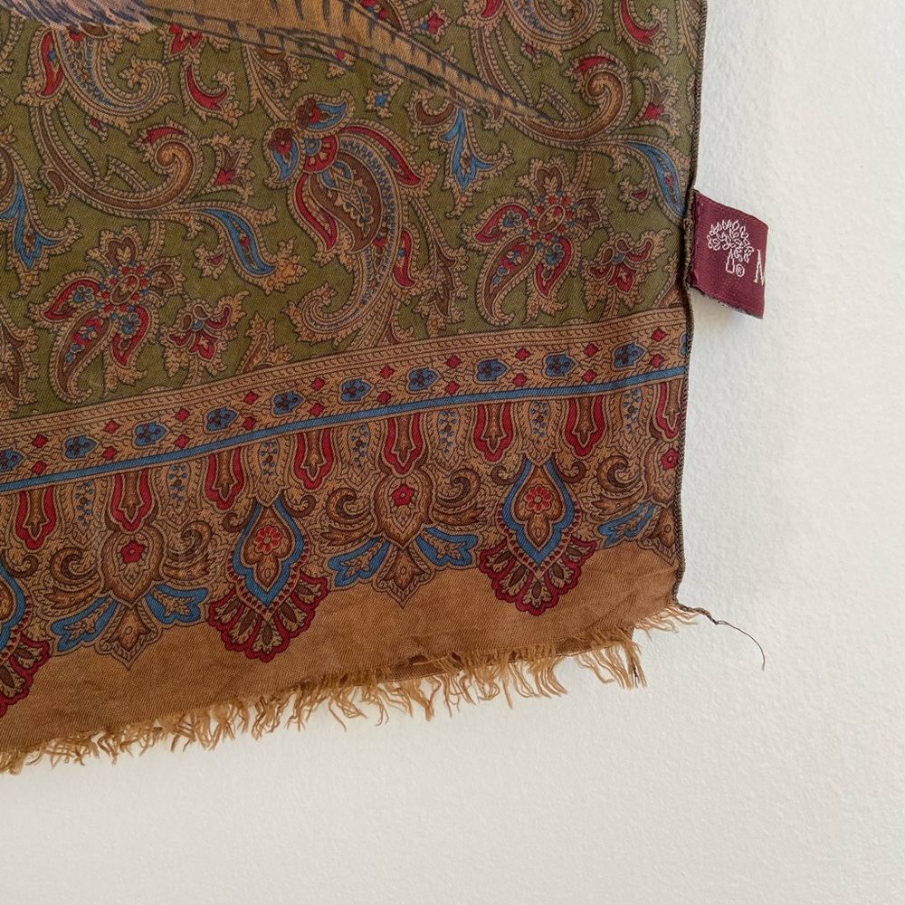 Mulberry Paisley Silk Scarf - Picture 3 of 11